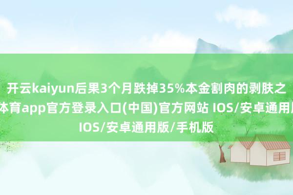 开云kaiyun后果3个月跌掉35%本金割肉的剥肤之痛-kai云体育app官方登录入口(中国)官方网站 IOS/安卓通用版/手机版