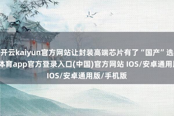 开云kaiyun官方网站让封装高端芯片有了“国产”选项-kai云体育app官方登录入口(中国)官方网站 IOS/安卓通用版/手机版