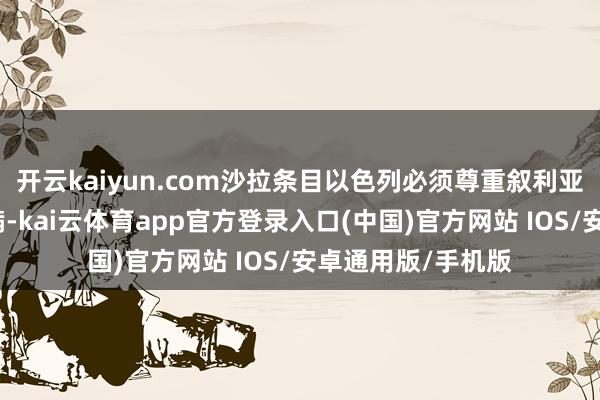 开云kaiyun.com沙拉条目以色列必须尊重叙利亚的领空和邦畿完满-kai云体育app官方登录入口(中国)官方网站 IOS/安卓通用版/手机版